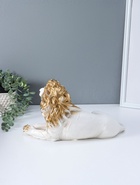 Фигура гипс «Лев африканский лежит», белый с золотом, 18×40×20 см  (артикул 10994906)  большой выбор товаров оптом и в розницу по низким ценам с доставкой