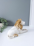 Фигура гипс «Лев африканский лежит», белый с золотом, 18×40×20 см  (артикул 10994906)  большой выбор товаров оптом и в розницу по низким ценам с доставкой