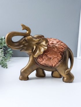 Копилка для денег «Слон сафари», бронза с золотом, 30×35×17 см  (артикул 10994922)  большой выбор товаров оптом и в розницу по низким ценам с доставкой