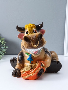 Копилка для денег «Бык большой», цветной, 25×35×30 см  (артикул 10994942)  большой выбор товаров оптом и в розницу по низким ценам с доставкой