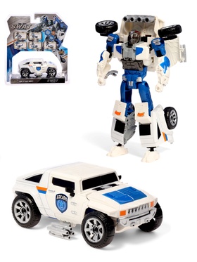 Робот «Полицейский внедорожник», с металлическими элементами, трансформируется
