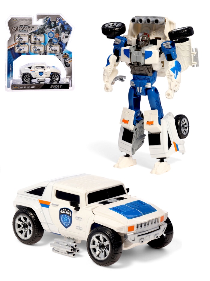 Робот «Полицейский внедорожник», с металлическими элементами, трансформируется