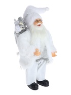 УЦЕНКА Дед Мороз "В белой шубке, с фонариком и подарками" 30 см, микс - Фото 2