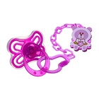 Соска - пустышка с держателем «Бабочка», SL, КЛ +6 мес., с колпачком, фиолетовая - фото 122966289