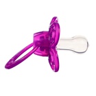 Соска - пустышка с держателем «Бабочка», SL, КЛ +6 мес., с колпачком, фиолетовая - фото 122966290