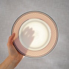 УЦЕНКА Набор тарелок WY Paradise, d=25.5 см, набор 2 шт., фарфор, белый, розовый - Фото 2