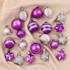УЦЕНКА Набор украшений пластик 21 шт "Серпантин" серебристо- фиолетовый - Фото 1