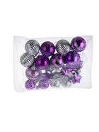УЦЕНКА Набор украшений пластик 21 шт "Серпантин" серебристо- фиолетовый - Фото 2