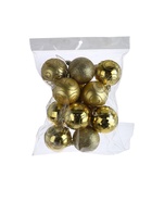 УЦЕНКА Набор шаров пластик d=6 см, 12 шт. «Глория» золото - Фото 2