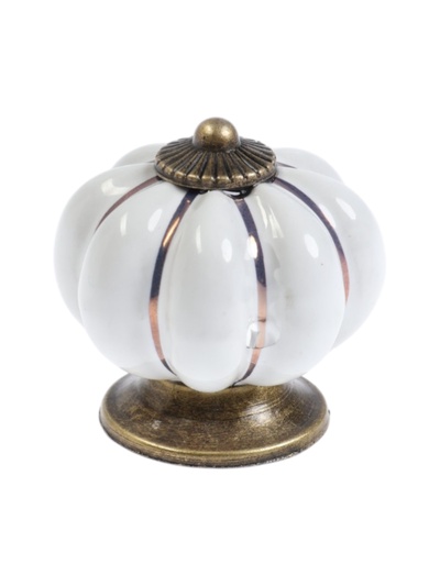 УЦЕНКА Ручка-кнопка PEONY Ceramics 001, керамическая, белая