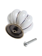 УЦЕНКА Ручка-кнопка PEONY Ceramics 001, керамическая, белая - Фото 4