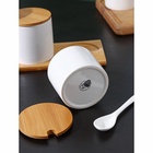 УЦЕНКА Набор банок для сыпучих на бамбуковой подставке BellaTenero, 6 предметов: 3 банки 150 мл, 250 мл, 350 мл, 3 ложки, белый - Фото 5