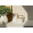 УЦЕНКА Набор банок для сыпучих на бамбуковой подставке BellaTenero, 6 предметов: 3 банки 150 мл, 250 мл, 350 мл, 3 ложки, белый - Фото 10