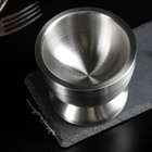 УЦЕНКА Ступка с толкушкой Доляна Steel, d=10 см, нержавеющая сталь, серебристая - Фото 3
