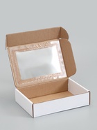 Коробка самосборная, белая, с окном, для подарков, хранения и отправки посылок, 21×15×5 см  (артикул 10989321)  большой выбор товаров оптом и в розницу по низким ценам с доставкой