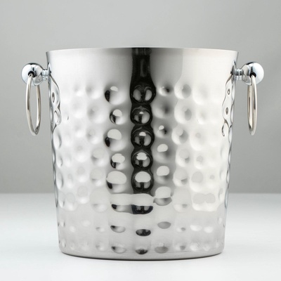 УЦЕНКА Ведро для льда «Чеканный», 5.2 л, 25×20×20.5 см, нержавеющая 201 сталь