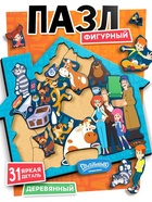 Деревянный пазл «Простоквашино», 31 деталь, Союзмультфильм  (артикул 10935554)  большой выбор товаров оптом и в розницу по низким ценам с доставкой