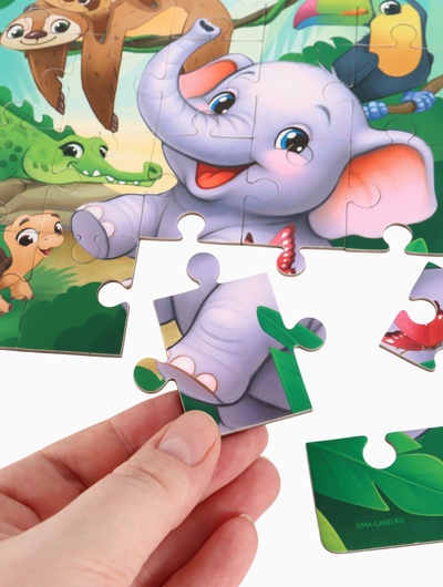 Магнитные пазлы для малышей «Зверята», книга 3 в 1, Крошка Я