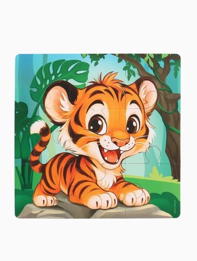 Магнитные пазлы для малышей «Зверята», книга 3 в 1, Крошка Я