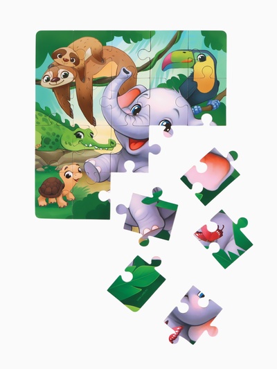 Магнитные пазлы для малышей «Зверята», книга 3 в 1, Крошка Я