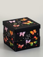 Коробка-сюрприз подарочная «Бабочки, Всегда», с вылетающими бабочками, чёрный, 14.5×14.5×12.7 см  (артикул 10947853)  большой выбор товаров оптом и в розницу по низким ценам с доставкой