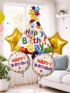 Воздушные шары фольгированные «С Днем Рождения» набор 5 штук  (артикул 10963721)  большой выбор товаров оптом и в розницу по низким ценам с доставкой