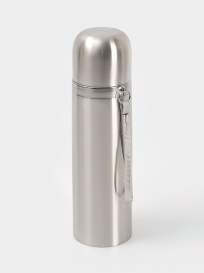 Термос гильза Мастер К, 500 мл, с кружкой, с помпой, сохраняет тепло 10 ч, нержавеющая сталь, серый