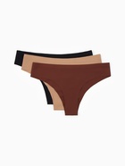 Трусы женские бикини бесшовные MINAKU, набор 3 шт., размер 40 (XS), цвет коричневый, чёрный, бежевый - Фото 4