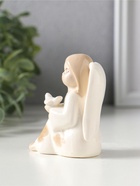 Фигурка керамика «Девочка-ангел в платье с бабочками, с голубем на руке», 7×5.4×7.8 см  (артикул 10932633)  большой выбор товаров оптом и в розницу по низким ценам с доставкой