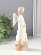 Фигурка керамика «Девушка-ангел с резным платье», 5.5×5.2×16.4 см  (артикул 10932634)  большой выбор товаров оптом и в розницу по низким ценам с доставкой
