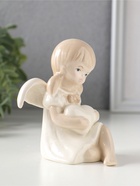 Фигурка керамика «Девочка-ангел в платьице с бантиком, держит сердце», 8.8×7.5×10.3 см  (артикул 10932635)  большой выбор товаров оптом и в розницу по низким ценам с доставкой