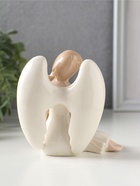 Фигурка керамика «Девушка-ангел в белом платье, с белой розой в ладонях», 11.3×10×9.8 см  (артикул 10932638)  большой выбор товаров оптом и в розницу по низким ценам с доставкой