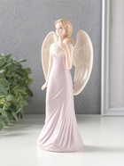 Фигурка керамика «Девушка-ангел в сиреневом платье с сердцем в руке», 8.4×6.3×18 см  (артикул 10932641)  большой выбор товаров оптом и в розницу по низким ценам с доставкой