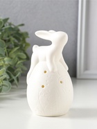 Фигурка светящаяся керамика «Белый зайчик на яйце с цветами», 3×LR44, 6.4×6.2×11.2 см  (артикул 10933418)  большой выбор товаров оптом и в розницу по низким ценам с доставкой