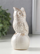 Фигурка керамика «Филин на шаре», беж, 6×5.4×11.8 см  (артикул 10933419)  большой выбор товаров оптом и в розницу по низким ценам с доставкой