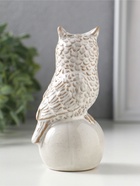 Фигурка керамика «Филин на шаре», беж, 6×5.4×11.8 см  (артикул 10933419)  большой выбор товаров оптом и в розницу по низким ценам с доставкой