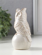 Фигурка керамика «Филин на шаре», беж, 6×5.4×11.8 см  (артикул 10933419)  большой выбор товаров оптом и в розницу по низким ценам с доставкой