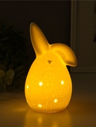 Фигурка светящаяся керамика «Белый зайчик-яйцо с цветами на пузе», 3×LR44, 6.7×6.2×11.6 см  (артикул 10933421)  большой выбор товаров оптом и в розницу по низким ценам с доставкой