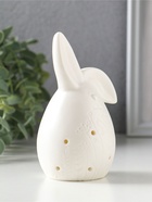 Фигурка светящаяся керамика «Белый зайчик-яйцо с цветами на пузе», 3×LR44, 6.7×6.2×11.6 см  (артикул 10933421)  большой выбор товаров оптом и в розницу по низким ценам с доставкой