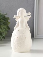 Фигурка светящаяся керамика «Девочка в платье с растениями», белый, 3×LR44, 6.6×6.2×13.5 см  (артикул 10933422)  большой выбор товаров оптом и в розницу по низким ценам с доставкой