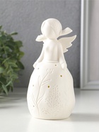 Фигурка светящаяся керамика «Девочка в платье с растениями», белый, 3×LR44, 6.6×6.2×13.5 см  (артикул 10933422)  большой выбор товаров оптом и в розницу по низким ценам с доставкой