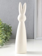 Фигура керамика «Белый зайчик с розовой розой», 6×5×25.5 см  (артикул 10933425)  большой выбор товаров оптом и в розницу по низким ценам с доставкой