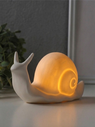 Фигурка светящаяся керамика «Улитка», белый, 3×LR44, 15×5.7×7.5 см