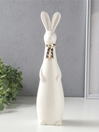 Фигура керамика «Белый заяц с золотым бантом», 7.8×6.3×30.8 см  (артикул 10933429)  большой выбор товаров оптом и в розницу по низким ценам с доставкой
