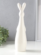 Фигура керамика «Белый заяц с золотым бантом», 7.8×6.3×30.8 см  (артикул 10933429)  большой выбор товаров оптом и в розницу по низким ценам с доставкой