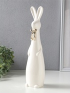 Фигура керамика «Белый заяц с золотым бантом», 7.8×6.3×30.8 см  (артикул 10933429)  большой выбор товаров оптом и в розницу по низким ценам с доставкой