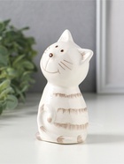 Фигурка керамика «Котейка белый полосатый», 6.5×5.3×11.2 см  (артикул 10933897)  большой выбор товаров оптом и в розницу по низким ценам с доставкой