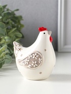 Фигурка керамика «Курочка с цветами на крылышках», 8×6.4×9.2 см  (артикул 10933902)  большой выбор товаров оптом и в розницу по низким ценам с доставкой