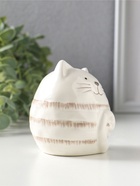Фигурка керамика «Полосатый котик-шарик», 8×7.5×8.5 см  (артикул 10933903)  большой выбор товаров оптом и в розницу по низким ценам с доставкой