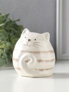 Фигурка керамика «Полосатый котик-шарик», 8×7.5×8.5 см  (артикул 10933903)  большой выбор товаров оптом и в розницу по низким ценам с доставкой